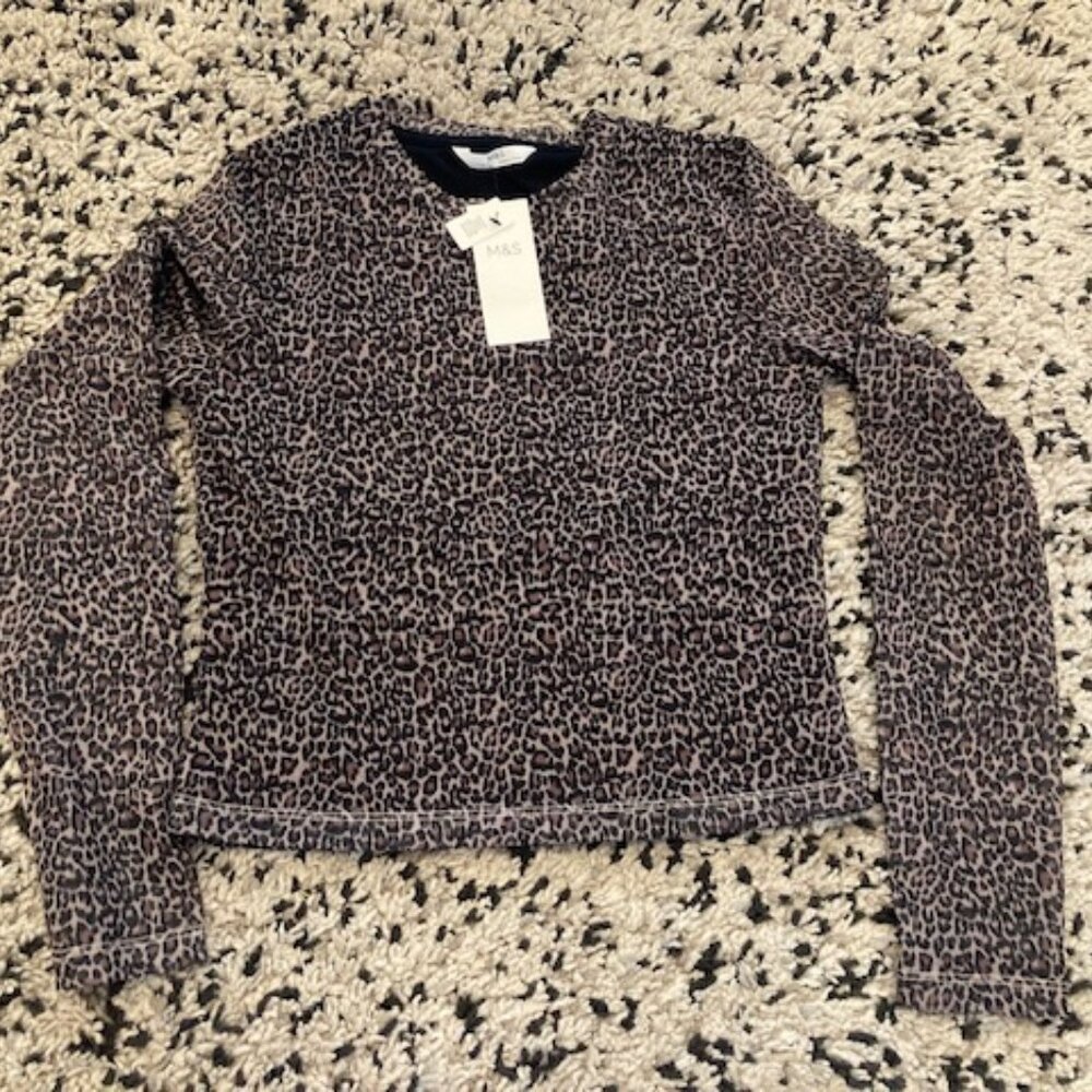 New with tags sheer sleeve long sleeve kids Age 13-14 Top M&S Lined body